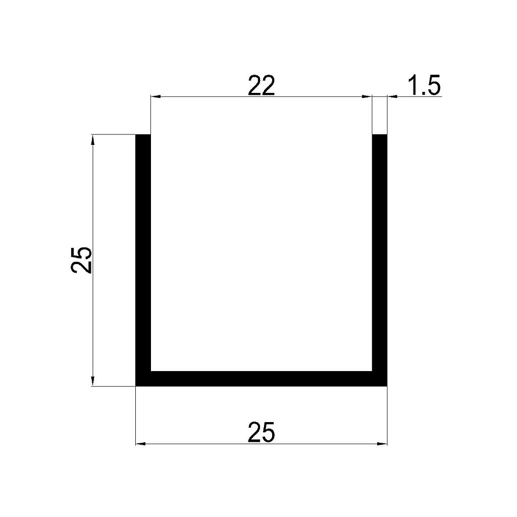 U DE BLINDEX 25x25x1.5mm, 22 INTERIOR