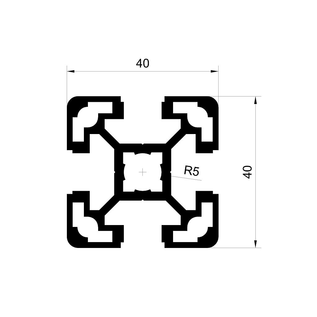 PERFIL BOSCH 40x40mm T-SLOT (LI)