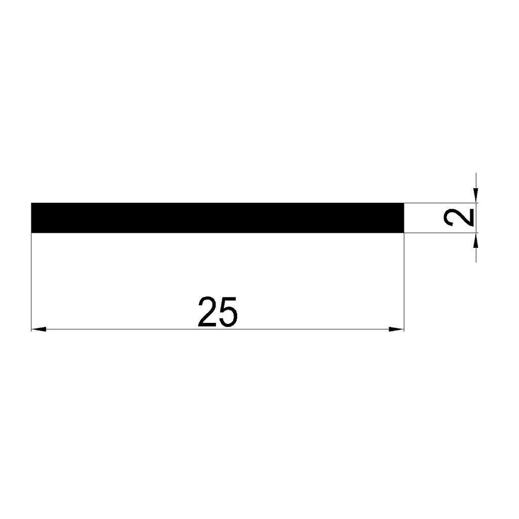 PLANCHUELA 25x2mm AL6063