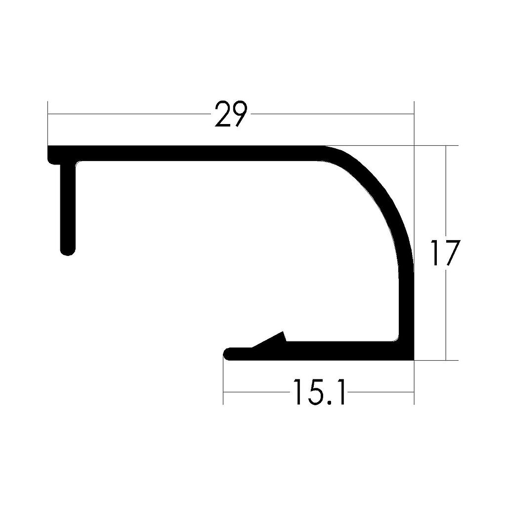 CONTRAVIDRIO CURVO 29mm "TLT" (LM)(LM2)