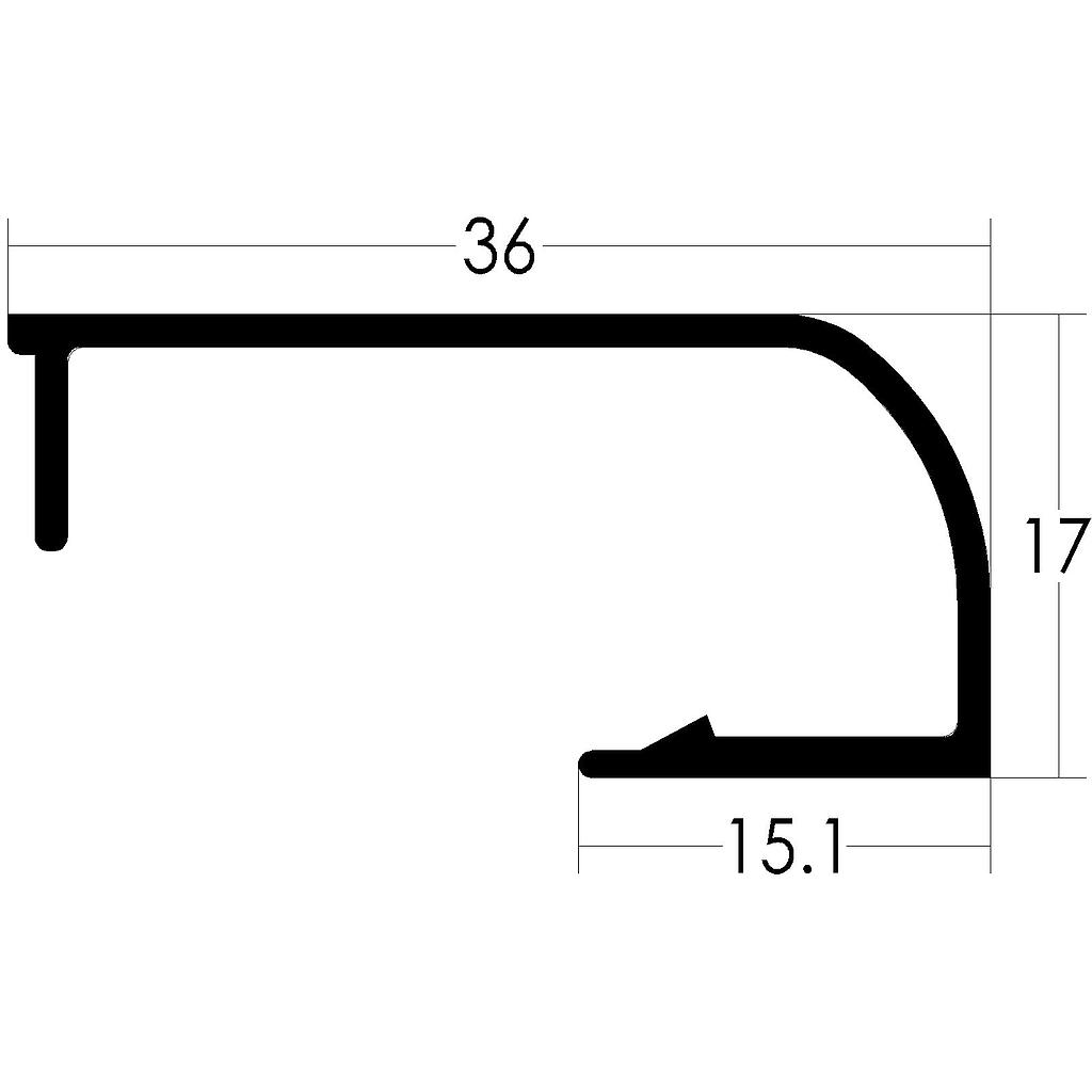 CONTRAVIDRIO CURVO 36mm "TLT" (LM)(LM2)