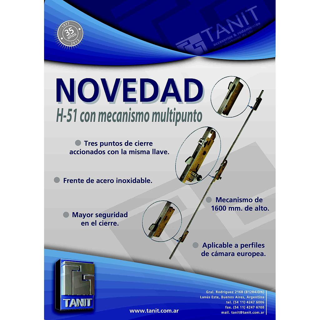 CERRAD.MULTIPUNTO 78mm "PR" (A60) C/BLLAVE "NEGRO" [1]