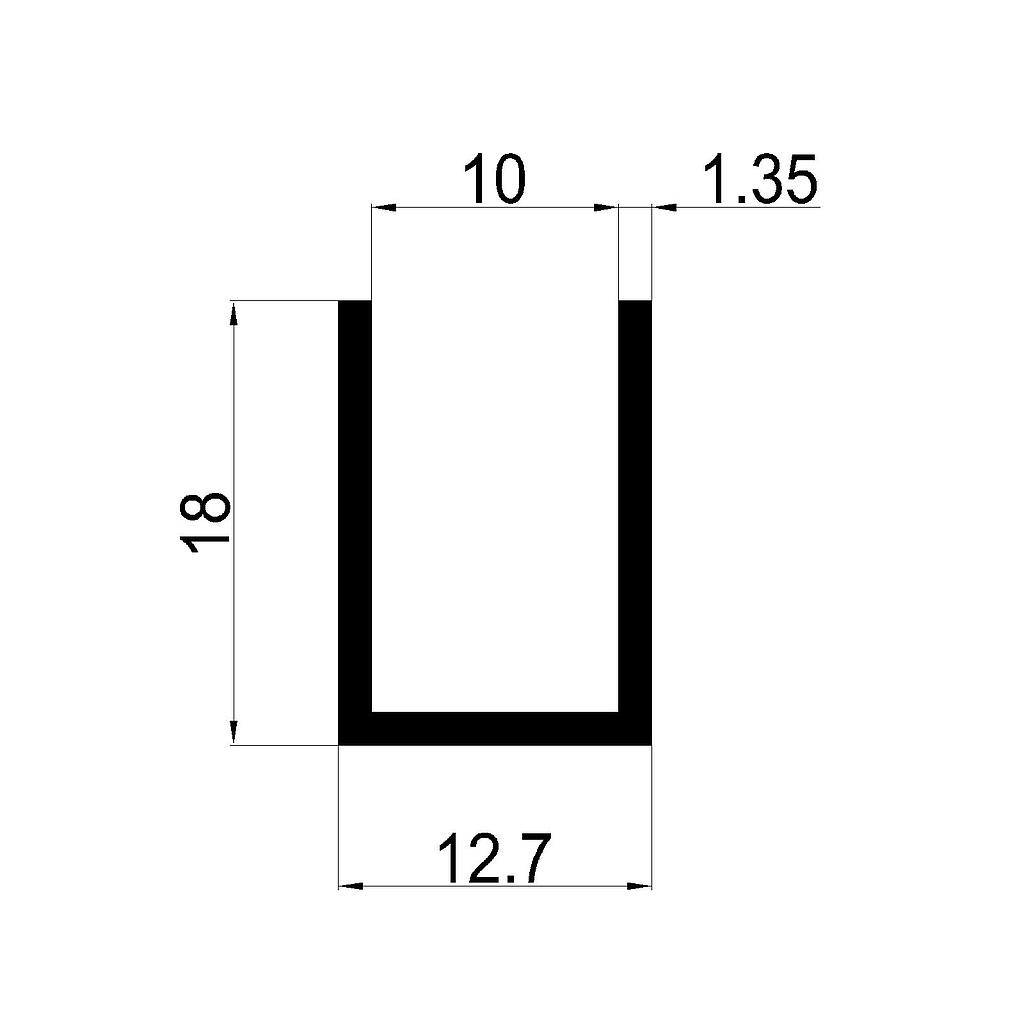 U 12.7x18x1.35mm