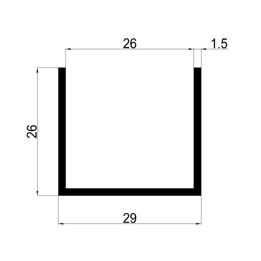 U 29x26x1.5mm