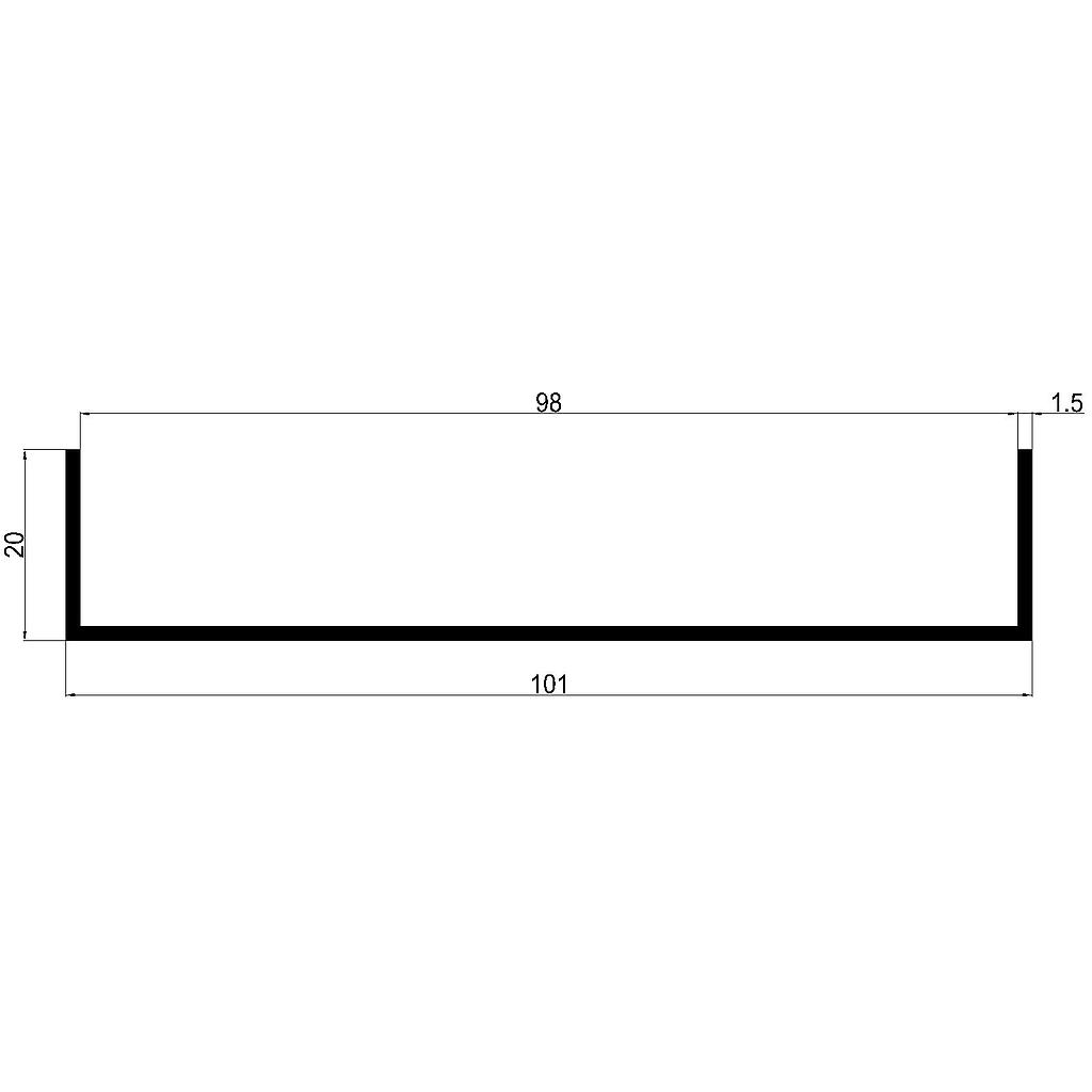 U 101x20x1.5mm