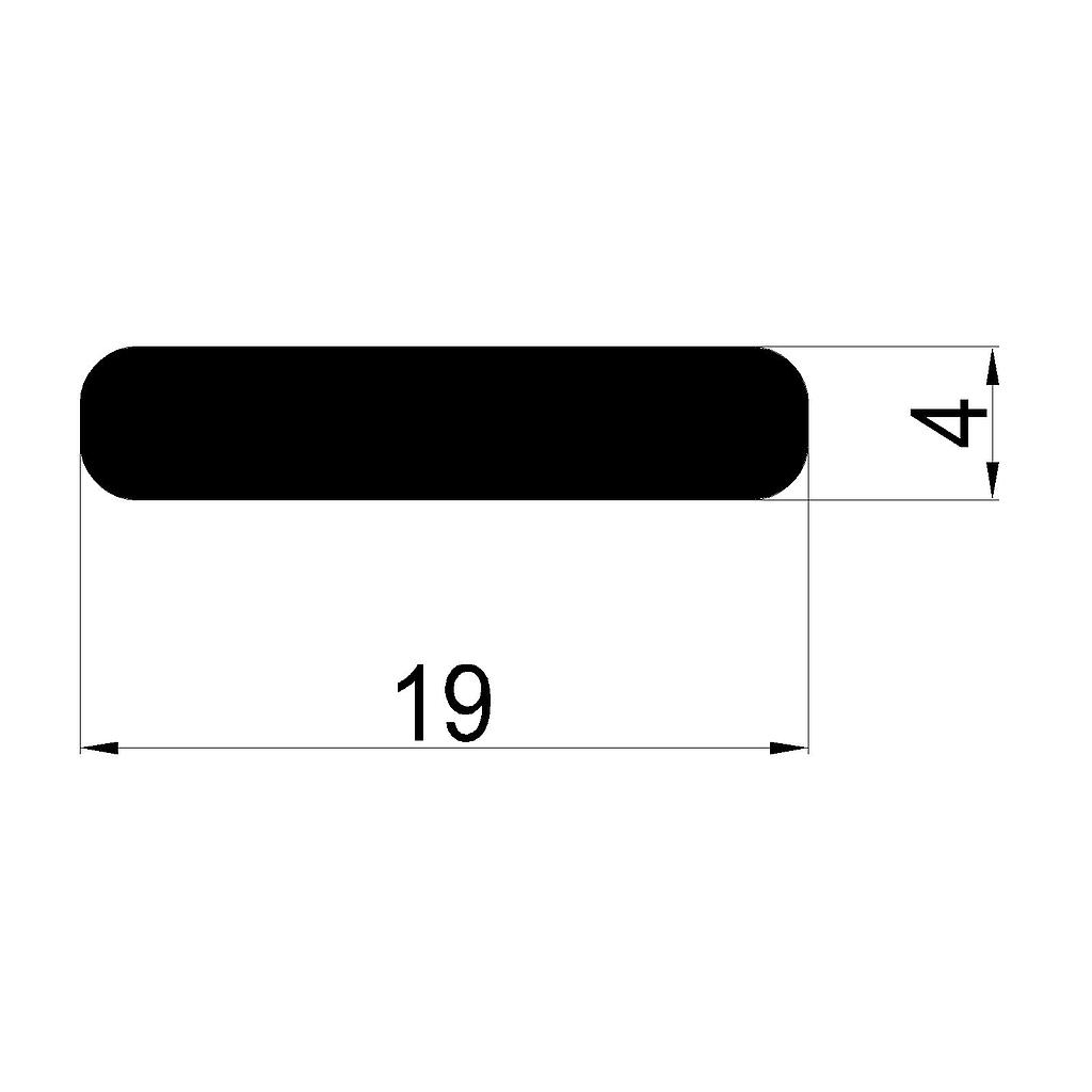 PLANCHUELA 19x4mm CANTO REDONDEADO