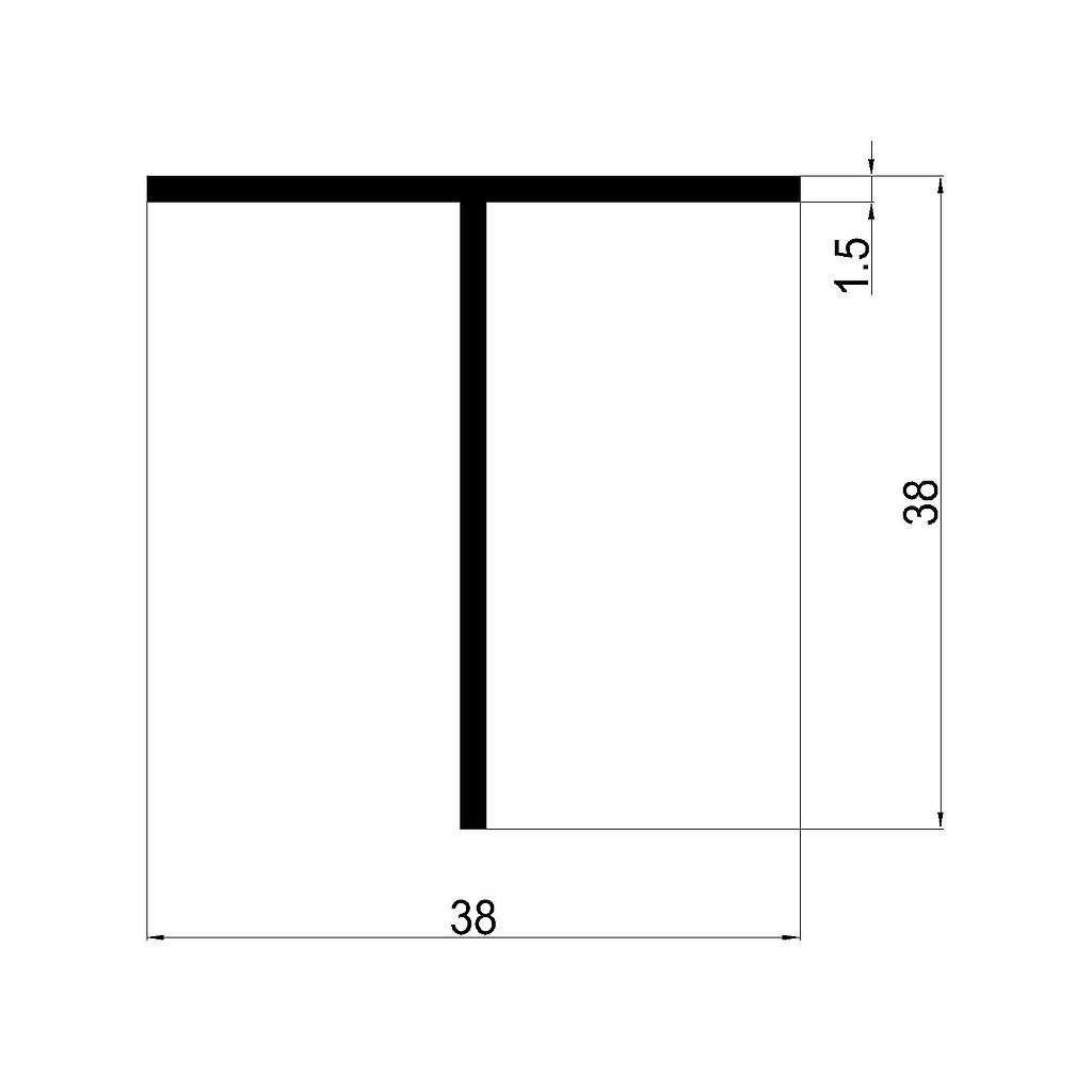 TEE 38x38x1.5mm