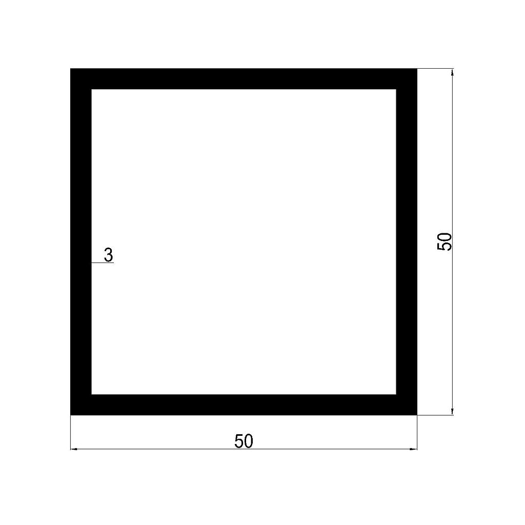 TUBO CUAD. 50x3mm