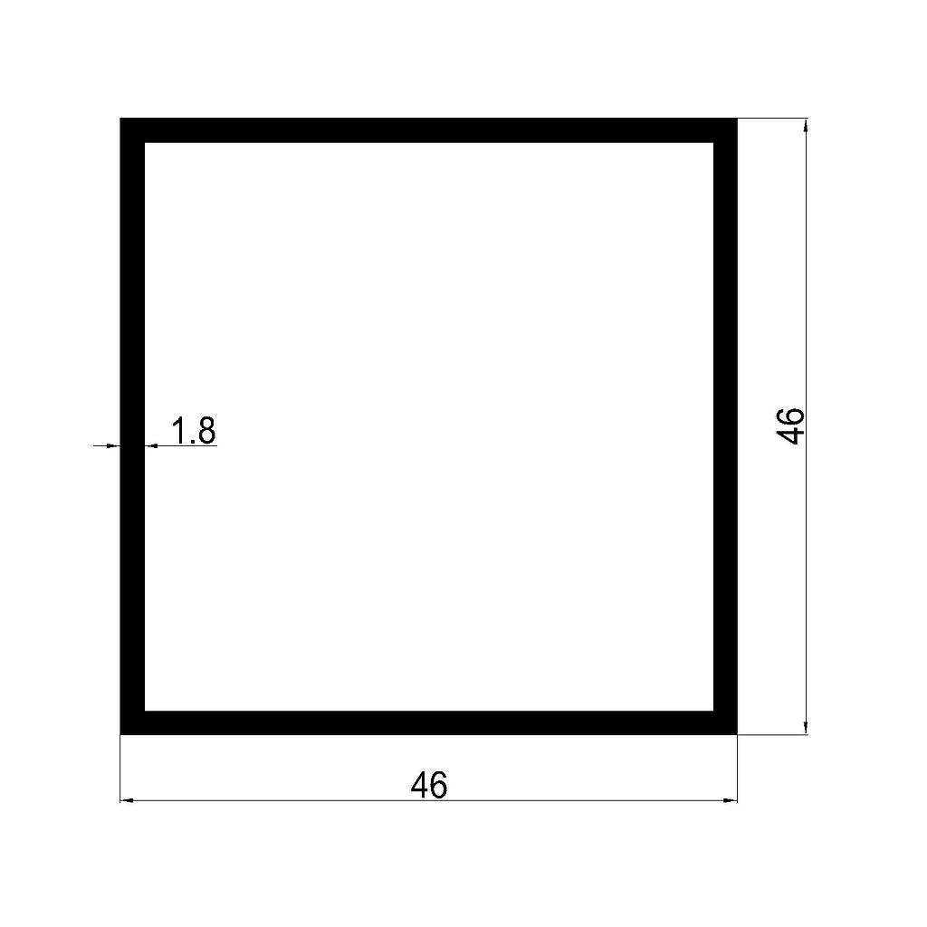 TUBO CUAD. 46x1.8mm