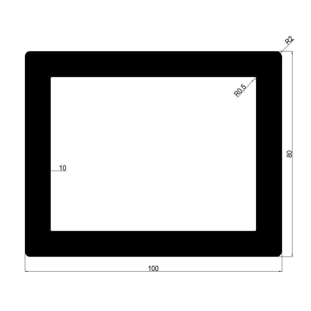 TUBO RECT. CANTO REDONDEADO 100x80x10mm