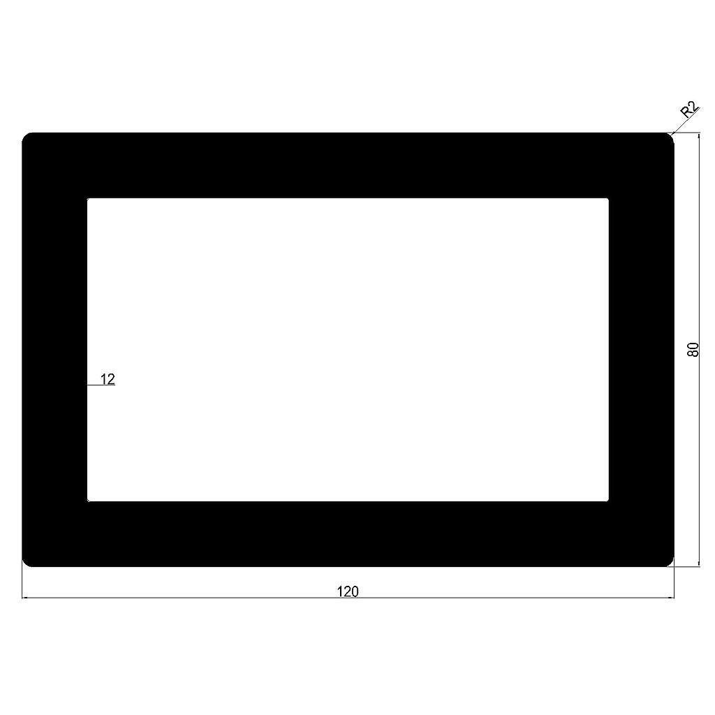 TUBO RECT. CANTO REDONDEADO 120x80x12mm