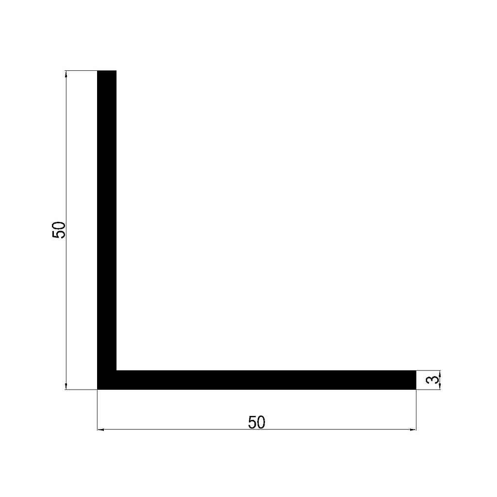 ANGULO 50x3mm AL6061