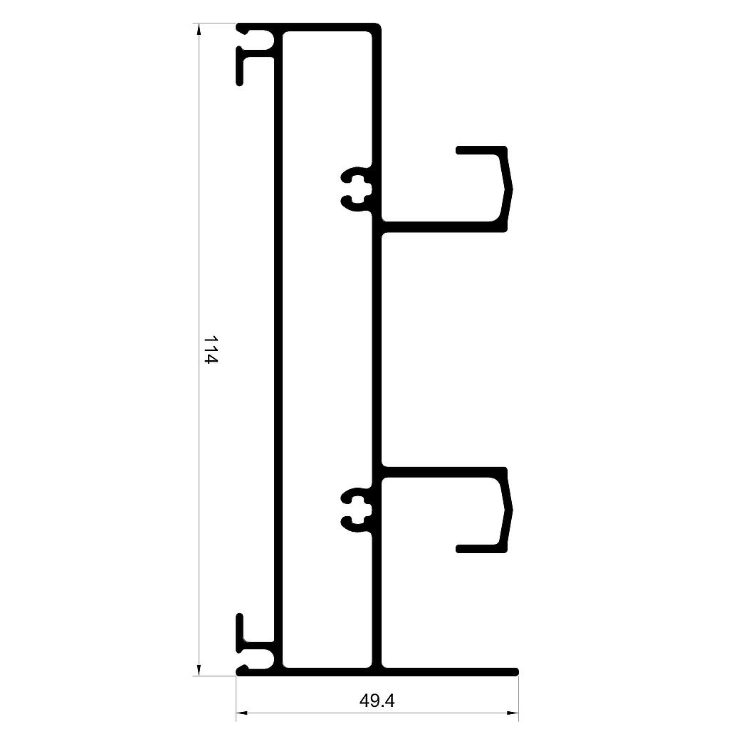 UMBRAL/DINTEL MARCO 2 GUIAS "VPC" (A80)