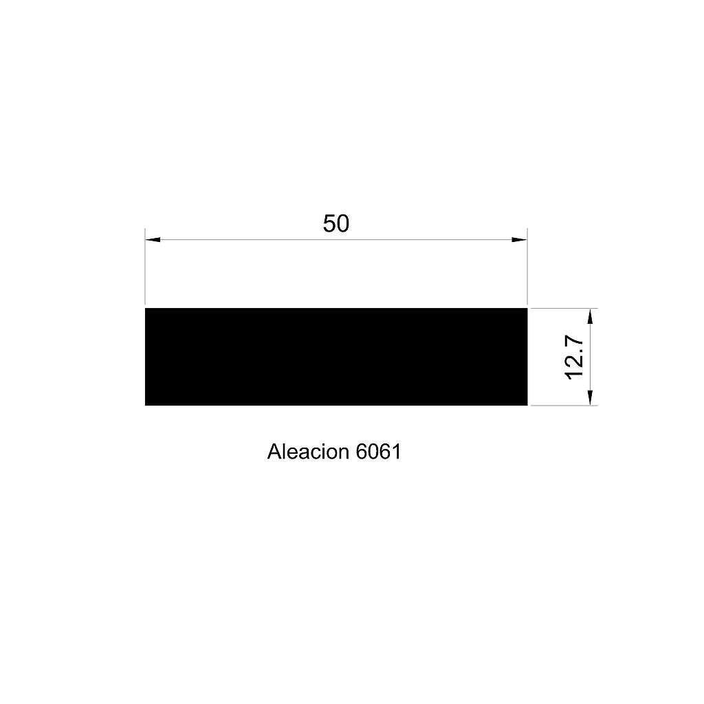 PLANCHUELA 50x12.7mm AL6061 (LI)