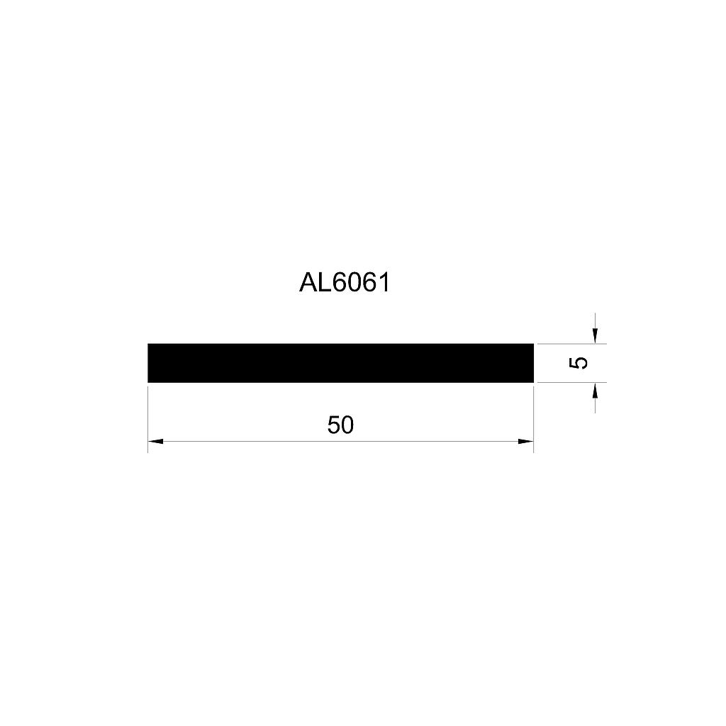 PLANCHUELA 50x5mm AL6061 (LI)