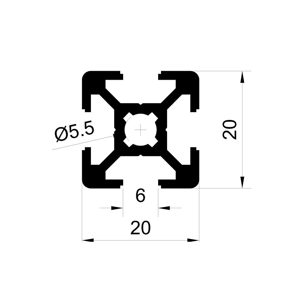 PERFIL BOSCH 20x20mm (LI)