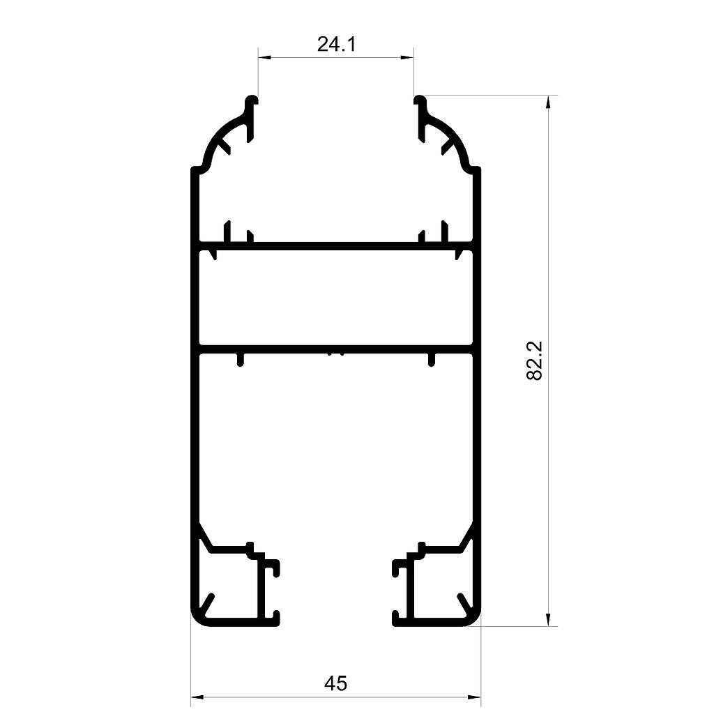 HOJA V/S Y DVH 45º "VPC" (LG) L.4800mm