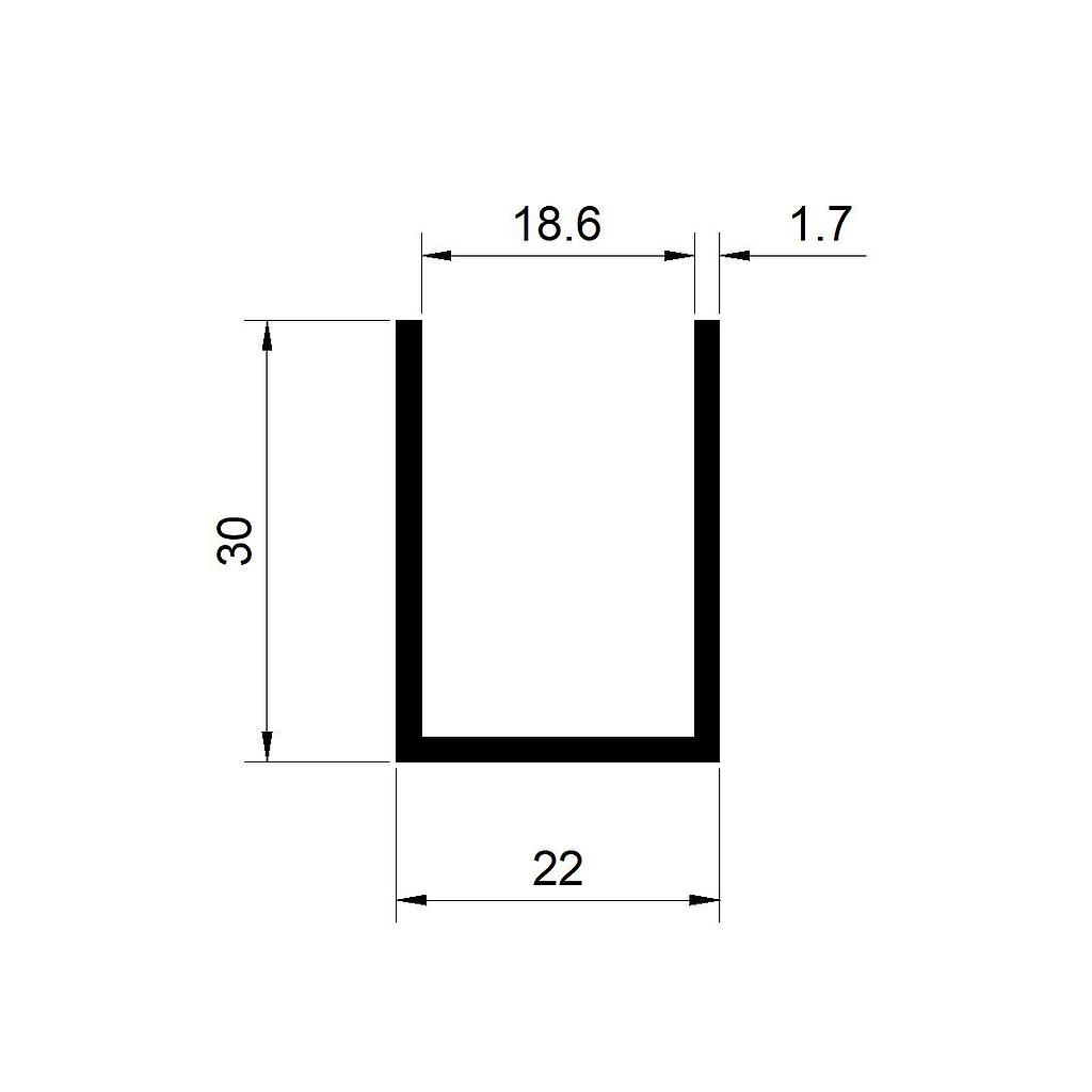 U 22x30x1.7mm, 18.6 INTERIOR L.4400mm